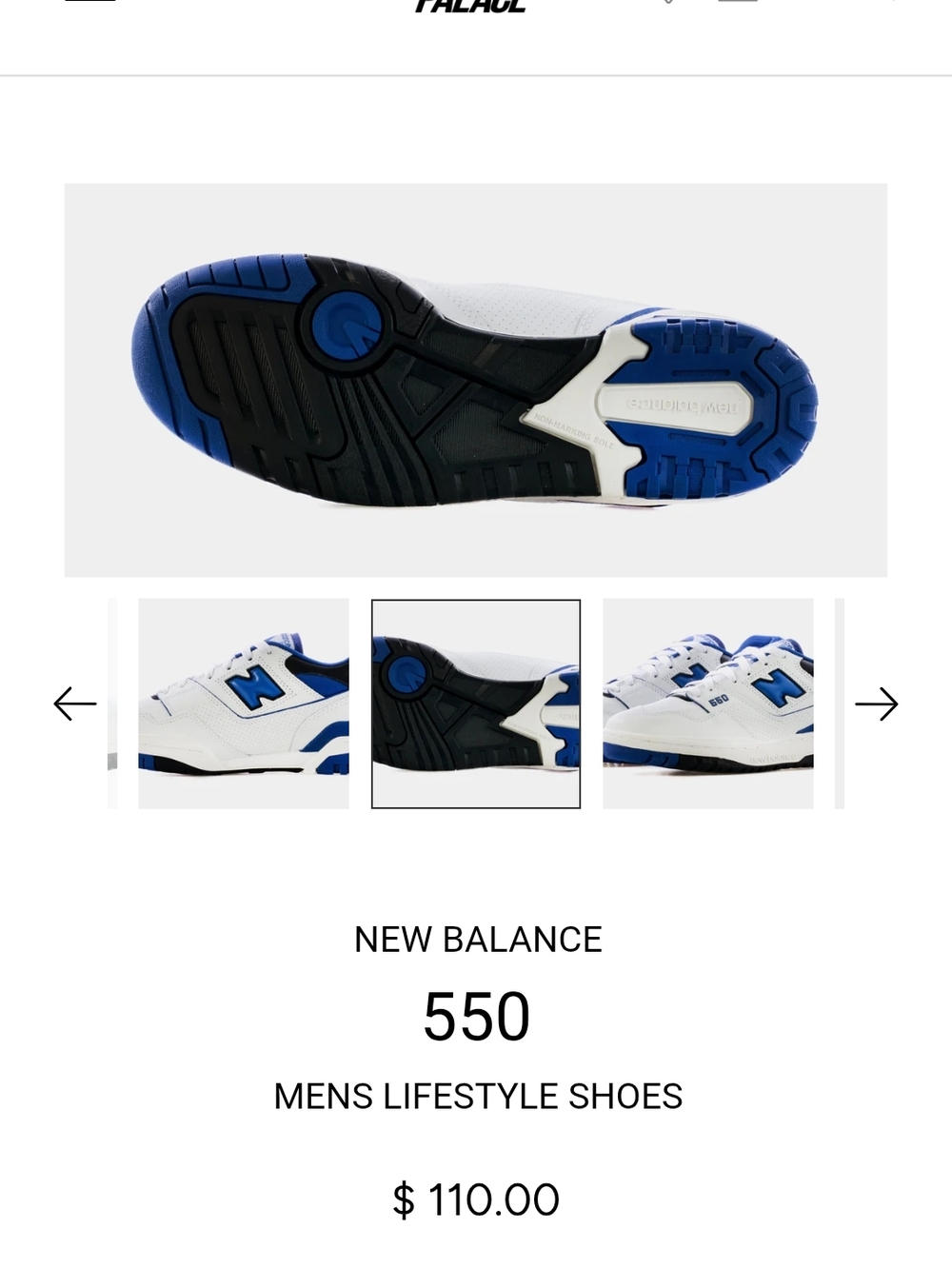 New Balance Men's White & Blue 550 Lifestyle Sneakers NIB Size 11